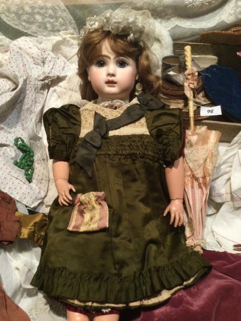 Robe de poupée ancienne Jumeau, Rabery , Steiner, Sfbj