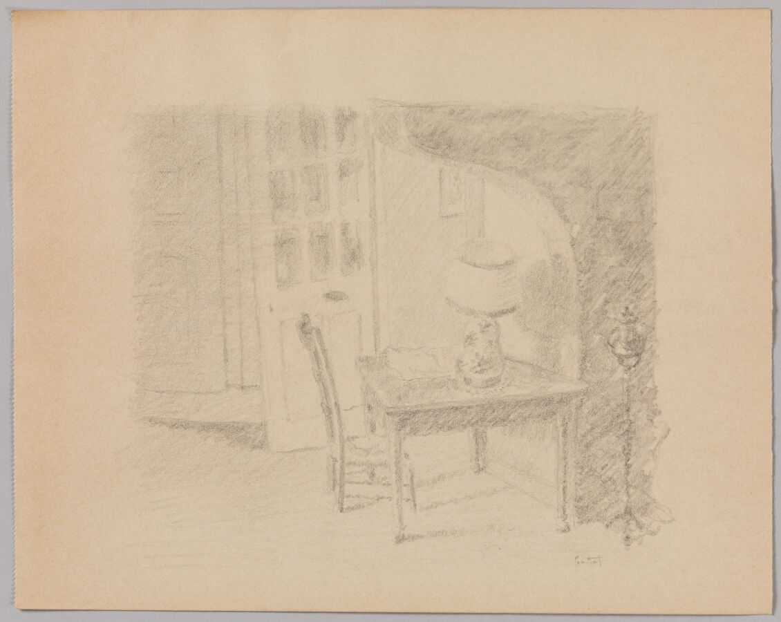 Dessin Original Gabriel Gouttard (1927-2015) – élève De Louis Bertola – Crayon Signé
