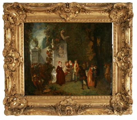 Peinture Scène Galante Début 19 Eme