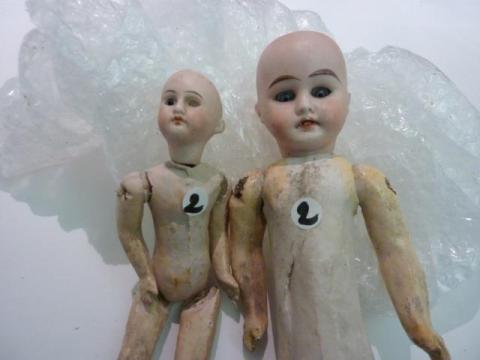 Ancienne Tete De Poupee Yeux Dormeurs Riboulants/Jouet/Old
