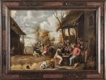 Cornelis MAHU (1613-1689). Joueurs de cartes et buveurs dans la...