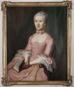 Emmanuel Jacob HANDMAN (1718-1781). Portrait de jeune femme en robe...