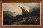 REIGNIER (XIXe-XXe siècle). Paysage de montagne. Huile sur toile. Signée...