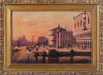 Gaspar Miro LLEO (1859-1930). Venise, la Piazetta depuis le quai...