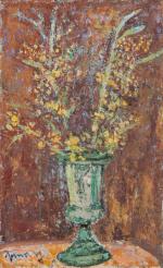 Jean VINAY (1907-1978). Bouquet dans un vase. Huile sur toile....