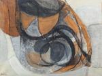 Gustav BOLIN (1920-1999). Composition aux cercles. Acrylique sur papier collée...