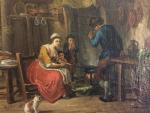 Jean-Baptiste LALLEMAND (1710-1803). "Le goûter des enfants, près de l'âtre"....