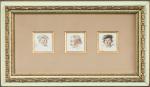 ECOLE FRANCAISE du XIXème siècle. "Portraits de personnages". Trois aquarelles...