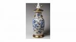 LAMPE. Porcelaine de Nankin. Chine. Epoque fin du XIXème siècle.