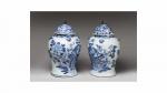 Deux potiches couvertes de formes balustre en porcelaine