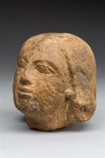 EGYPTE - TETE de scribe en pierre. Epoque romaine. H....