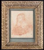 "Portrait d'homme en costume du XVIIème siècle". DESSIN à la...
