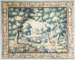 AUBUSSON, XVIIIème siècle. "Verdure parc aux canards". Tapisserie en laine...