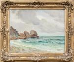 Edouard CREMIEUX (1856-1944). "Côte rocheuse". Huile sur toile, signée en...
