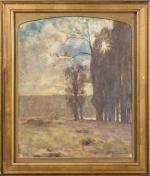 Léon GARRAUD (1877-1961). "Le soleil entre les arbres". Huile sur...