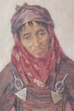 Alexandre ROUBTZOFF (1884-1949). " Tunisienne, 1939 ", huile sur toile....
