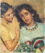 José CRUZ HERRERA (1890-1972). " Jeunes femmes au Maroc ",...