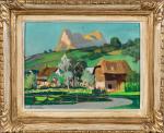 Joseph Victor COMMUNAL (1876-1962). "Bellevaux en Beauges (Savoie)", 1950. Huile...