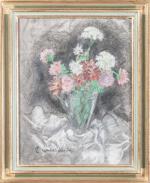Pierre COMBET-DESCOMBES (1885-1966). " Fleurs dans un vase ", pastel...