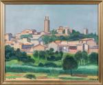 Jean FINAZZI (1920-1971). "Village de Pols, Costa Brava". Huile sur...