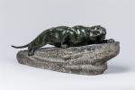 Léon Bureau (1866-1906)
" Tigre à l'affût "
Sujet en bronze à...