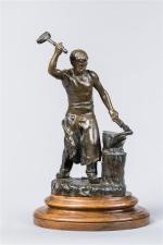 Henryk Kossowski (1855-1921)
" Forgeron "
Sujet en bronze à patine brune...