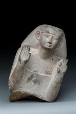 EGYPTE - Buste de statuette représentant un homme en orant,...