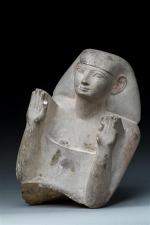 EGYPTE - Buste de statuette représentant un homme en orant,...