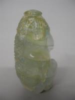 Dans le gout précolombien sculpture en quartz vert antropomorphe representant...