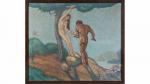 FERNAND MAJOREL (1898-1965). « Adam et Eve » Huile sur toile