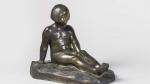 * Etienne Forestier. « Enfant nue assise ». Bronze patine