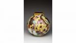 Keramis. Vase de forme boule en céramique polychrome à décor
