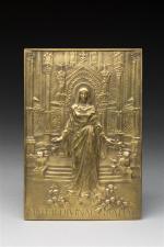 Thomas Joseph ARMAND-CALLIAT (1853-1901). Rare plaque en bronze signée en...