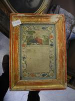 "Initium Sancti Evangeliu". Gravure coloriée du XVIIIème siècle. 23 x...