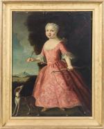 ECOLE FRANÇAISE du XVIIIème siècle. "Portrait d'une jeune fille en...