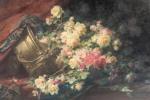 André PERRACHON (1827-1909). " Bouquet de fleurs ". Huile sur...