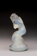 René Lalique (1860-1945)
" Naïade "
Sujet en verre moulé pressé blanc...
