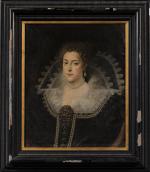 ECOLE FRANCAISE du XVIIème siècle. Portrait de dame en robe...