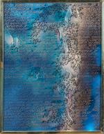 Nja MAHDAOUI (Né en 1937). "Calligraphie en bleu", 1982. Encre...