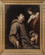 Gérard SEGHERS (Anvers 1591 – 1651)<br />
Saint François consolé par l’ange. Toile. 122 x 98 cm<br />
Vendu 199 260 €