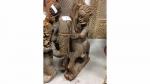 CAVALIER Dogon en bois. H. 75 cm. Fentes