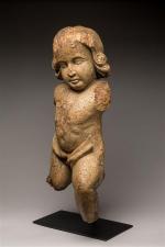 Importante sculpture en bois de tilleul sculpté représentant un angelot...