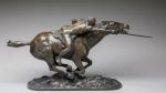 Edmond DRAPPIER." Cavalier chargeant (1909) ". Groupe en bronze à...
