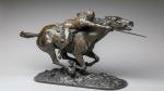 Edmond DRAPPIER." Cavalier chargeant (1909) ". Groupe en bronze à...