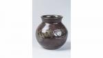 Eugène LION (1867-1945). Vase de forme boule à col ouvert...