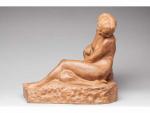 Marcel Bouraine (1886-1948).« Femme nue assise ». Terre cuite