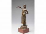 Alphonse Moncel (1866-1930). " Porteuse d'eau ". Bronze à