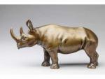 Max Le Verrier (1891-1973)." Rhinocéros ".Bronze à patine mordorée. Signé....