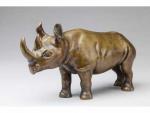 Max Le Verrier (1891-1973)." Rhinocéros ".Bronze à patine mordorée. Signé....