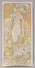 Alphonse Mucha (1860-1939). " Les fleurs : OEillet, Iris, Lys...